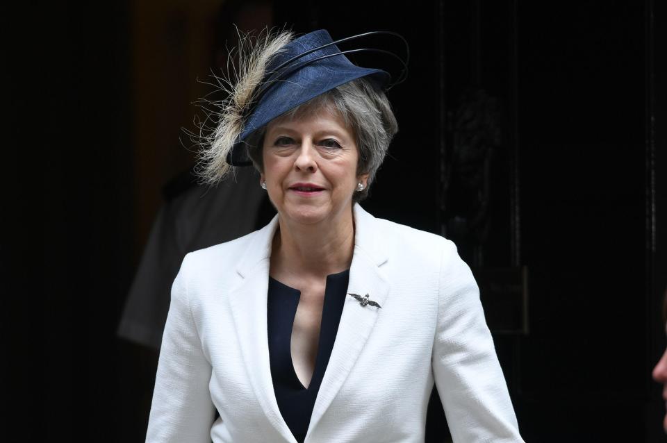  The Prime Minister this morning, on her way to a service at Westminster Abbey