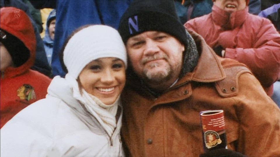  An old picture of a young Meghan and her father Thomas together