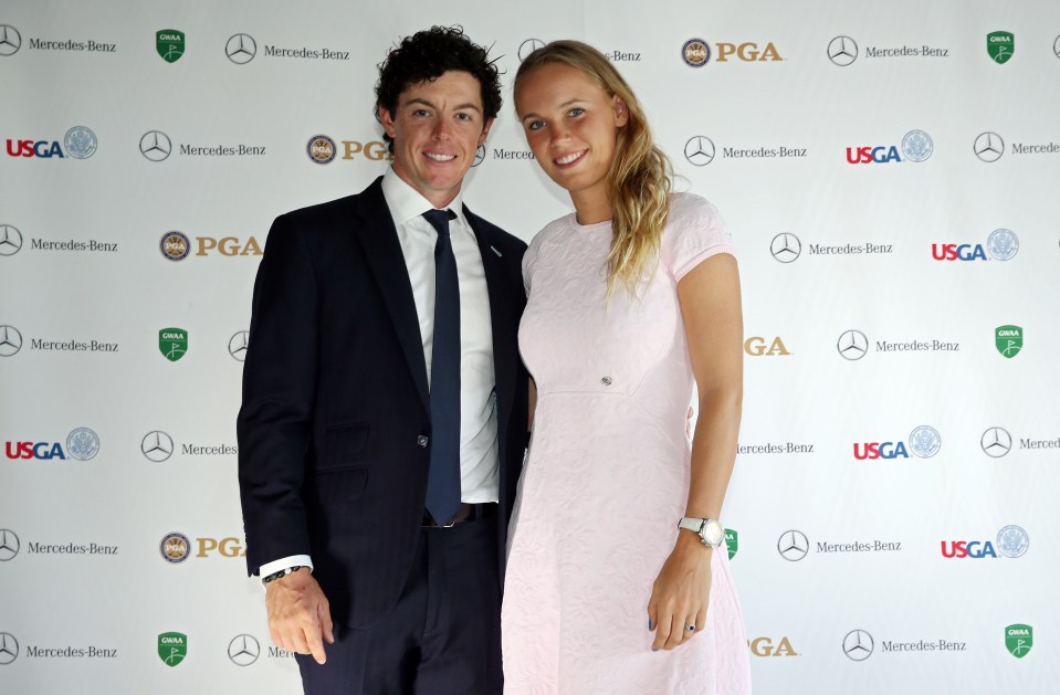 Rory McIlroy and Caroline Wozniacki at the US Golf Writers Dinner.