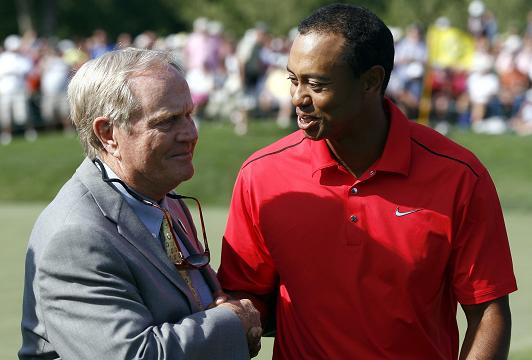 GOLF GODS ... Tiger Woods wth Jack Nicklaus