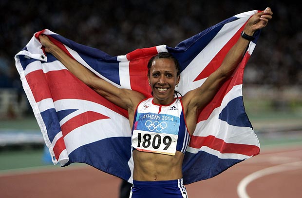 WOMEN'S 800M BRITAIN'S KELLY HOLMES AFTER WINNING GOLD