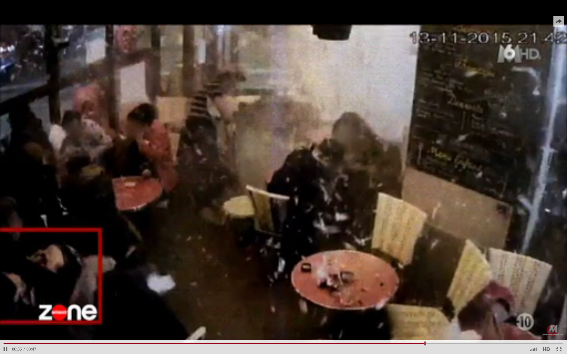 Chilling CCTV shows Brahim Abdeslam walk into a Paris cafe and blow himself up