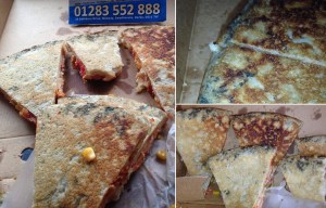 Family's horror at discovering 'mould' on the bottom of their takeaway pizza