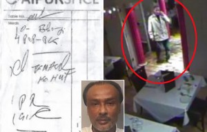 Pictured: Moment peanut allergy customer collected curry that killed him - and the receipt with request for 'no nuts'