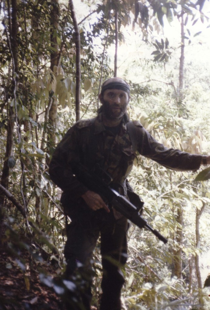 Action man...Pat on ‘secret mission’ in one of the new pics just released by his family 