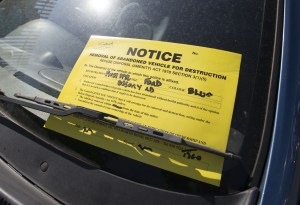 Council officers put tickets on cars warning owners to remove his vehicle 