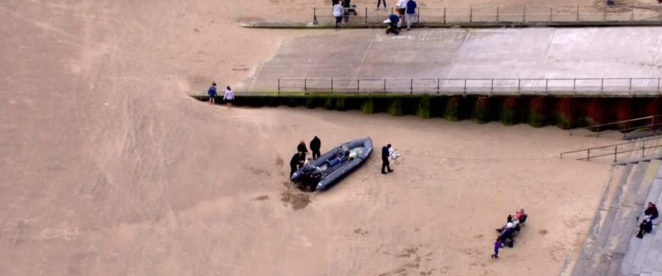 Inflatable boat in the English channel