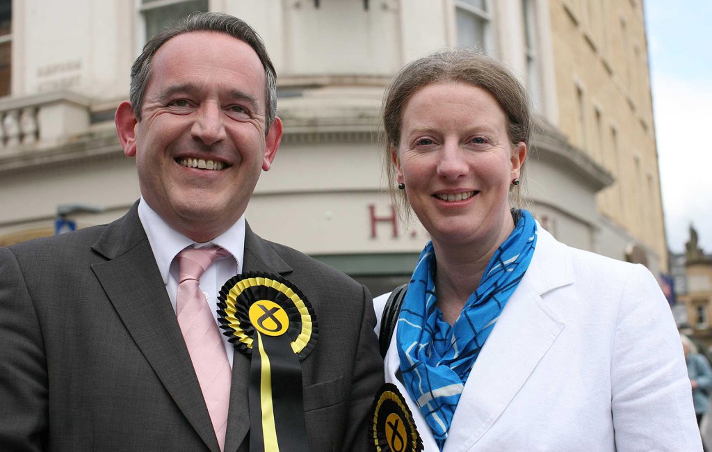 Stewart with wife Shona...SNP spokesman confirmed split