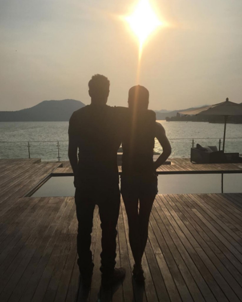 The couple were seen staring into the sunset