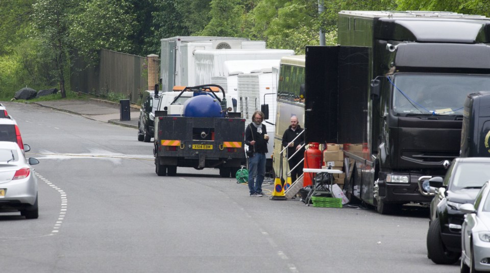 Film crew at Karen Buckley murder scene Glasgow to film slasher flick