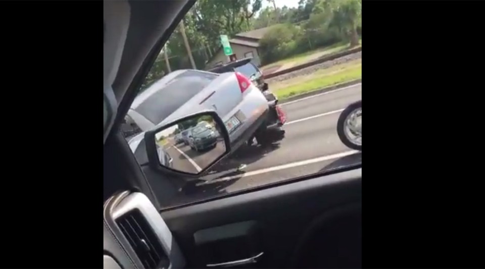 Motorbike car crash