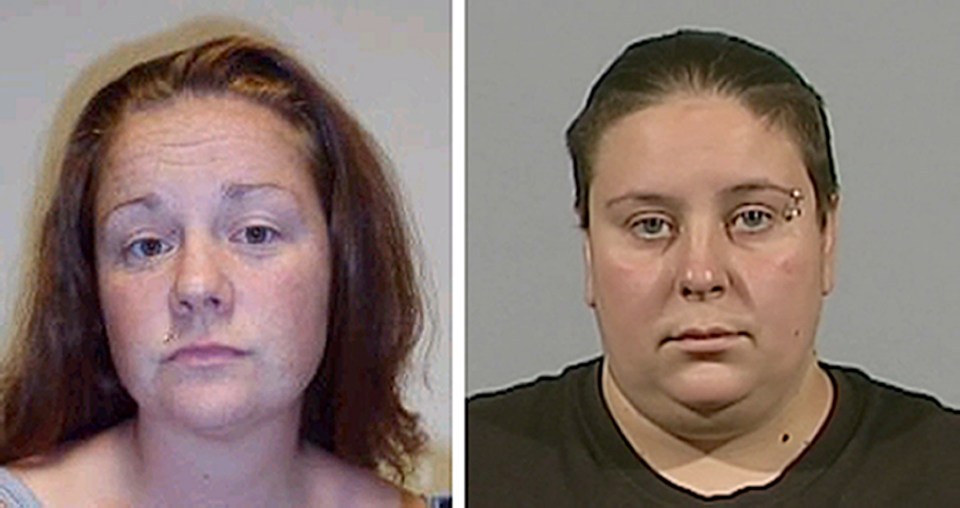Rachel Trelfa (left) and her civil partner Nyomi Fee (right) have been found guilty of murdering two-year-old Liam