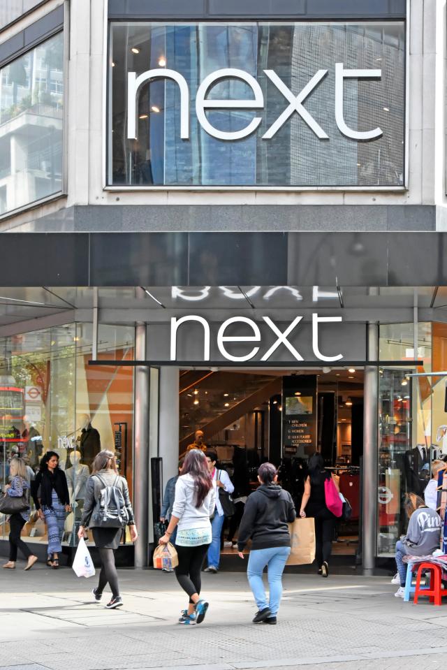 Next retail clothing store entrance and shop front on Oxford Street