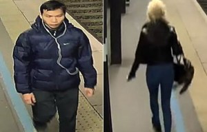 Chilling moment terrified woman desperately flees suspected sex attacker at empty train station