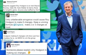England fans react furiously on Twitter as Roy Hodgson to make SIX changes for crunch Slovakia tie including leaving out skipper Wayne Rooney