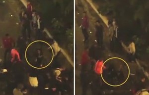 Shocking moment woman is attacked by rampaging yobs in Paris despite Euro 2016 police crackdown