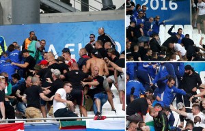 Euro 2016 plagued by more crowd violence as brawl breaks out between Hungary fans and cops