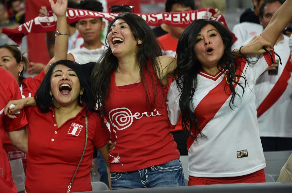 Peru's supporters cheer their team on at the Copa America Centenario 