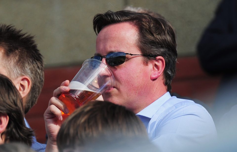 David Cameron pint