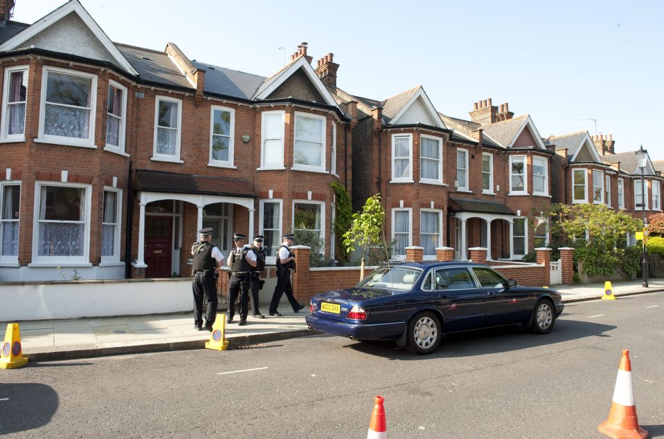 Prime Minister David Cameron's Ministerial Car Arrives At His Home Notting Hill To Take Him To Downing Street Westminster London .