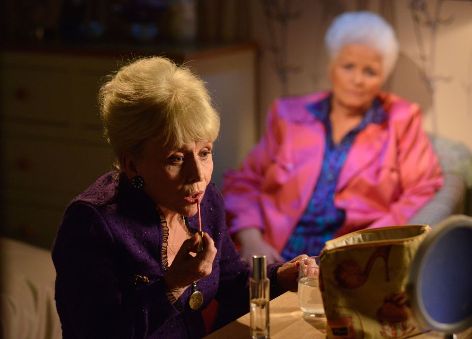Viewers watched as an apparition of Pat Butcher appeared as Peggy's suicide played out 
