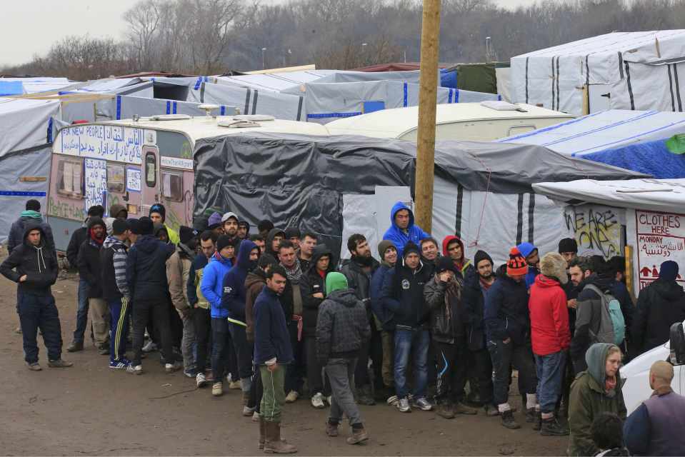 Desperation . . . Up to 5,000 migrants are living rough in the Calais area as they try to get into Belgium and Britain 