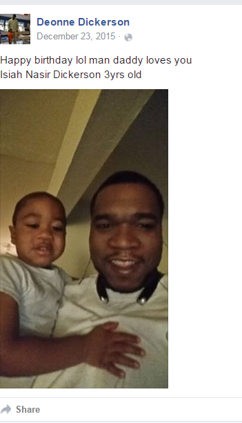 Deonne Dickerson pictured with his son Isaiah Gregg before the terrifying incident in Ohio zoo