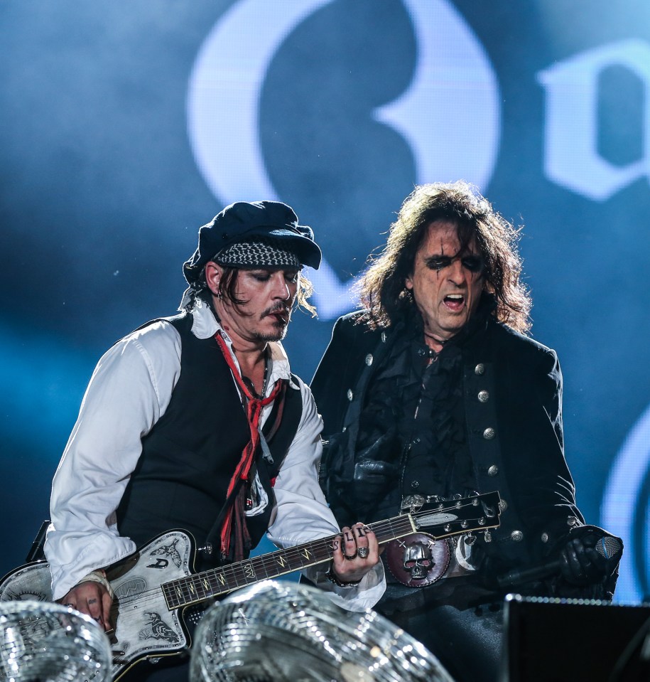 Johnny Depp and the Hollywood Vampires perform during Rock In Rio Festival