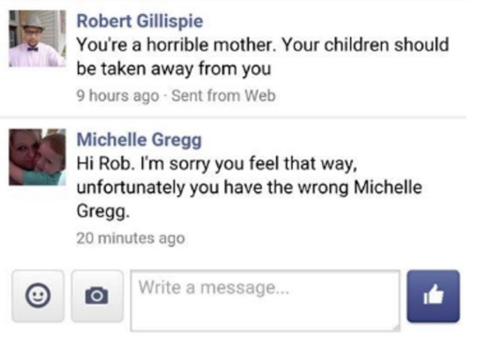 Online trolls have been targeting the wrong Michelle Gregg in the aftermath of Harambe's death