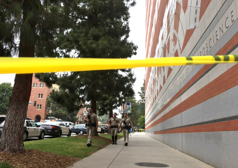 Sheriff deputies cordon off the scene