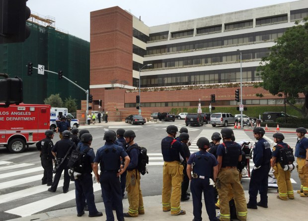 Police arrive at the scene and begin their search for the shooter