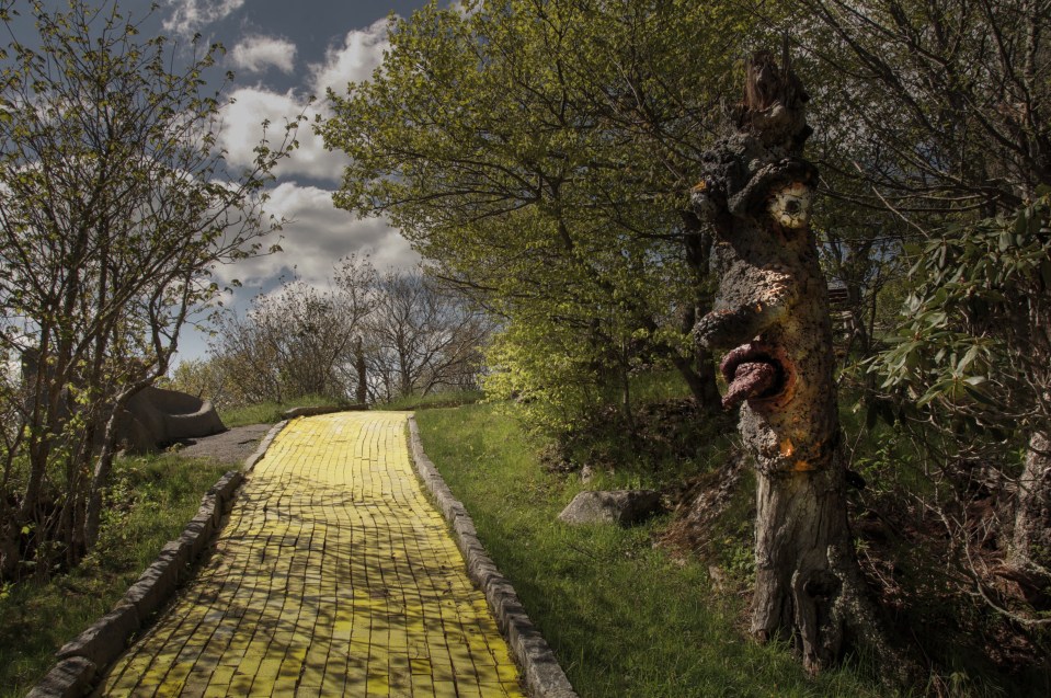 Another reveals what appears to be a replica of the Yellow Brick Road from the movie The Wizard of Oz