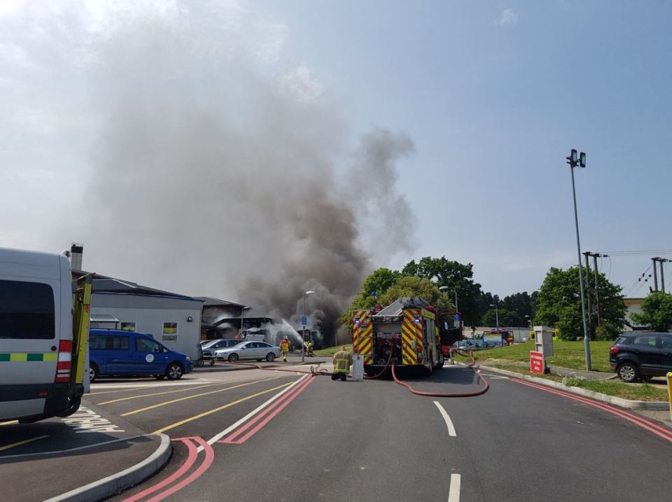 East Surrey Hospital ambulance fire