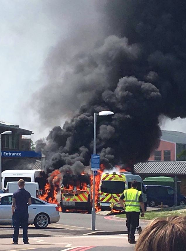 East Surrey Hospital ambulance fire