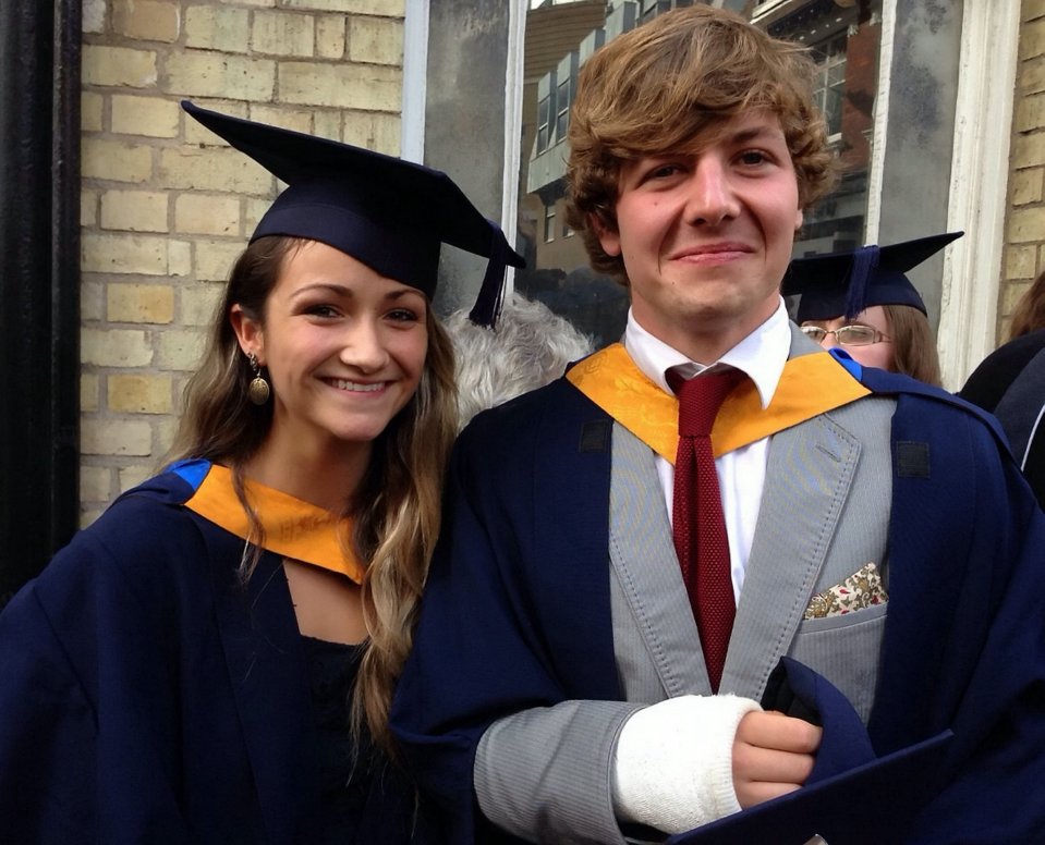 Aiden pictured with his girlfriend Bluebell Baughan who he was backpacking with in Vietnam