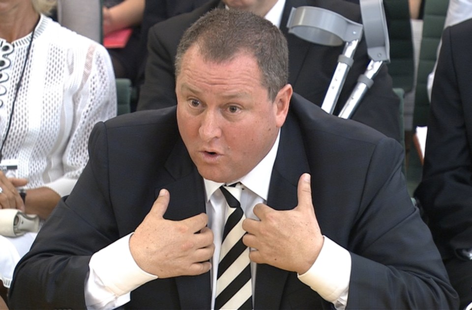 Mike Ashley, founder of sports clothing retailer Sports Direct gives evidence to the business, skills and innovation parliamentary select committee in Westminster, London