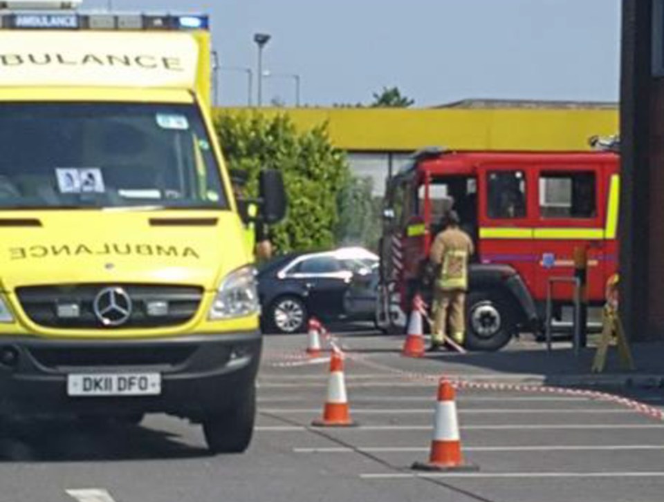 Emergency services rushed to the scene to help the battered gran who lost a huge amount of blood