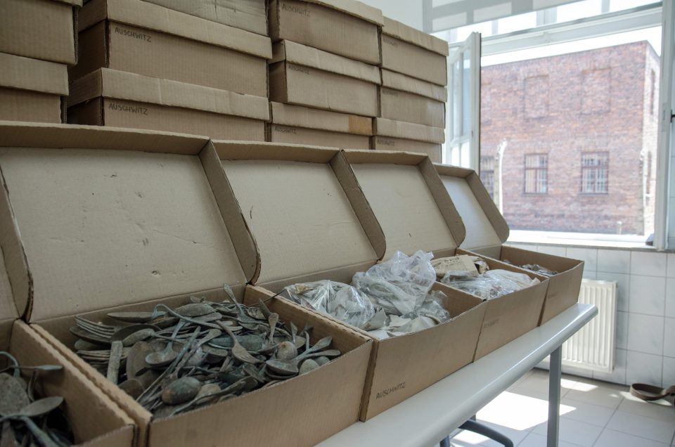 Collection of victims' belongings on show at the Auschwitz-Birkenau State Museum, Oswiecim, Poland - 08 Jun 2016