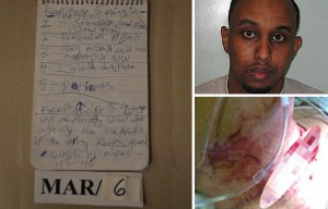 Semi-literate 'battle list' of lone wolf jihadi found guilty of trying to behead a man at Tube station