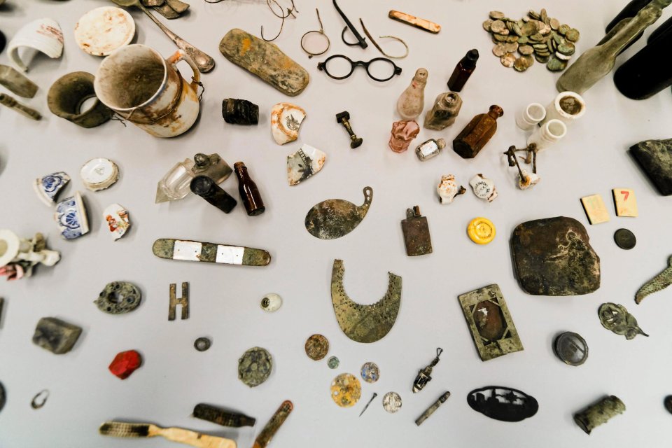 Belongings of the former Nazi death camp of Auschwitz-Birkenau prisoners are presented during a news conference at the Auschwitz Birkenau State Museum in Oswiecim