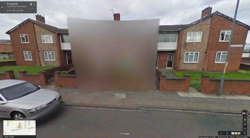 Why has Google Street View hidden these two Stockton houses? 