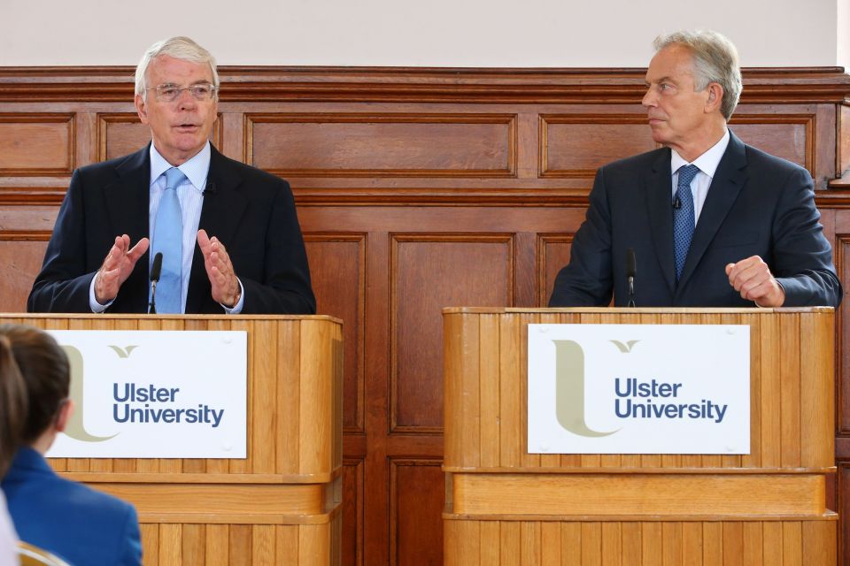 Sir John Major and Tony Blair