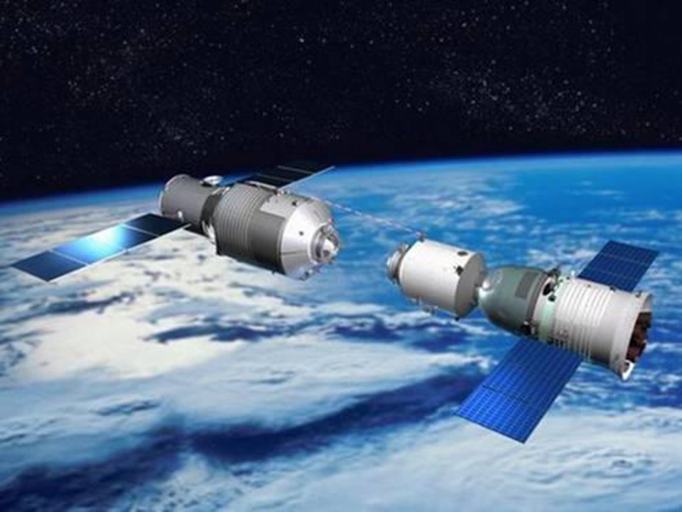 An artist's impression of the Tiangong-1 satellite 