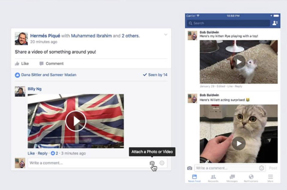This is how your video comments will look, if you choose to make them 
