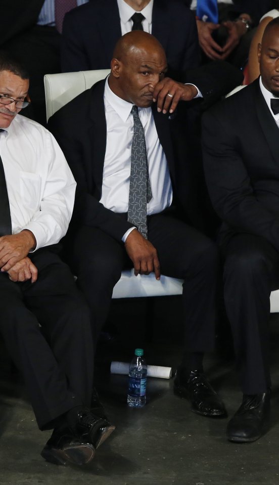 boxer Mike Tyson during the Muhammad Ali funeral service at the KFC YUM! Center in Louisville, Kentucky, 