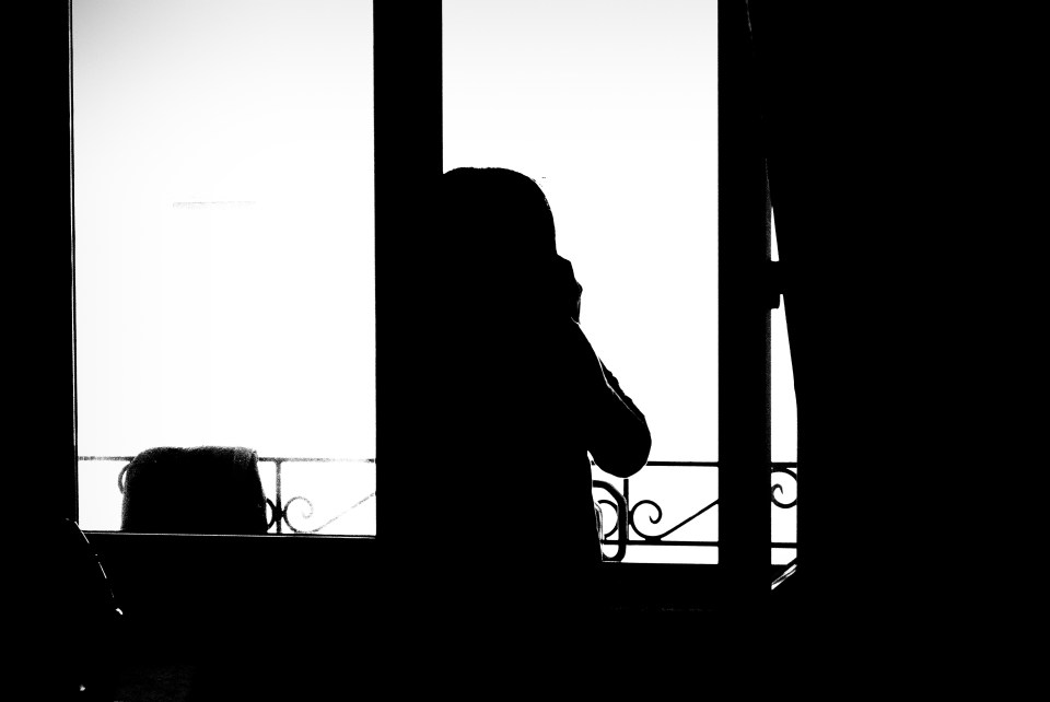 Silhouette Of Woman With Phone