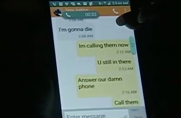 Mina desperately texted her boy to find out if he was still alive 