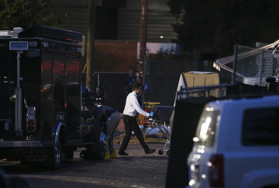 Orlando mass shooting at Pulse nightclub. Bodies are taken away from the scene Sunday night.