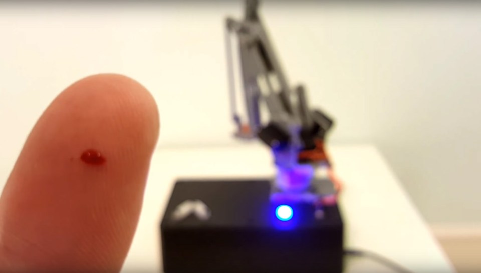 Drawing blood: This is the extent of the injury caused by the pain-bot