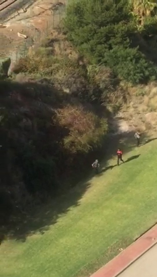 The woman filming initially thought they were "just kids on a school trip"